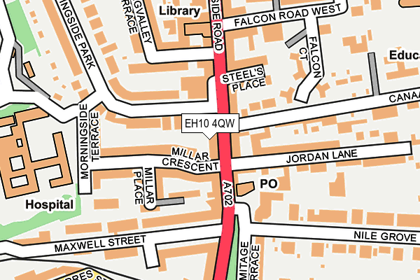 EH10 4QW map - OS OpenMap – Local (Ordnance Survey)