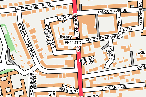 EH10 4TD map - OS OpenMap – Local (Ordnance Survey)