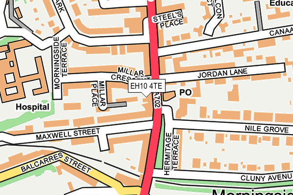 EH10 4TE map - OS OpenMap – Local (Ordnance Survey)