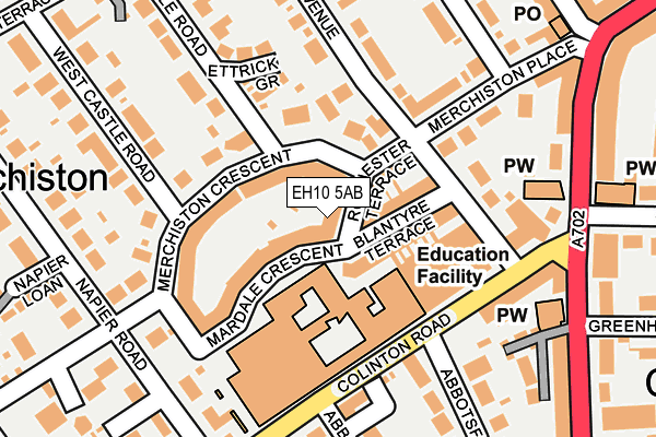 EH10 5AB map - OS OpenMap – Local (Ordnance Survey)