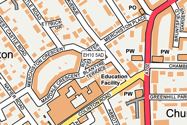 EH10 5AD map - OS OpenMap – Local (Ordnance Survey)