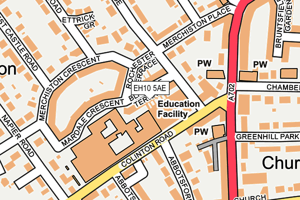 EH10 5AE map - OS OpenMap – Local (Ordnance Survey)