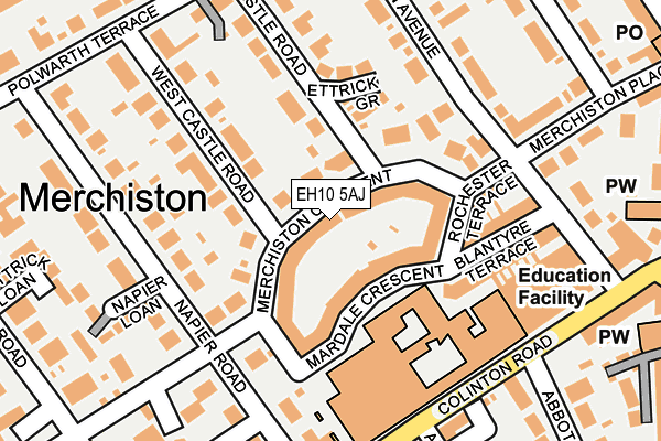 EH10 5AJ map - OS OpenMap – Local (Ordnance Survey)