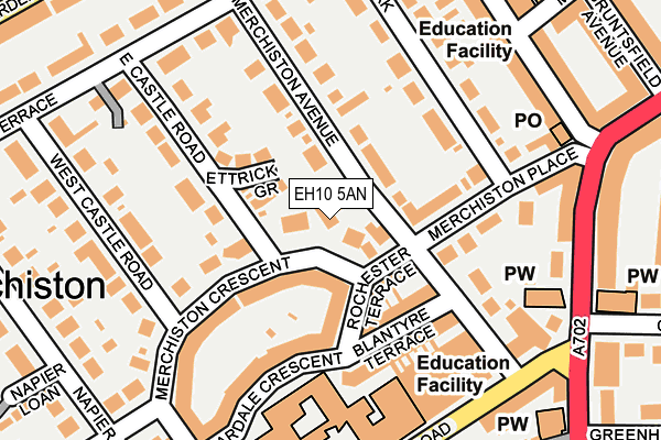 EH10 5AN map - OS OpenMap – Local (Ordnance Survey)