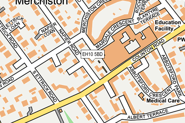 EH10 5BD map - OS OpenMap – Local (Ordnance Survey)