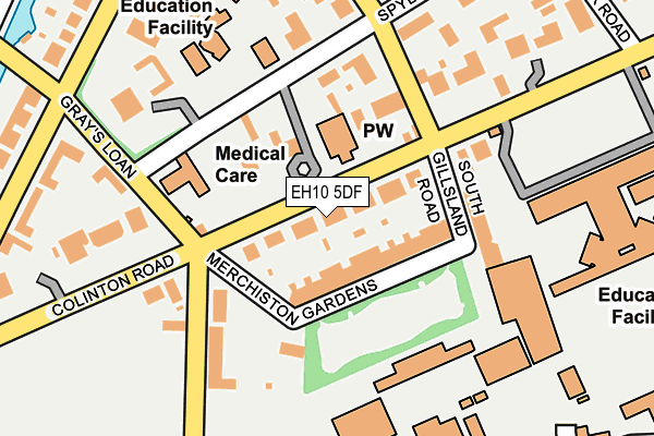 EH10 5DF map - OS OpenMap – Local (Ordnance Survey)