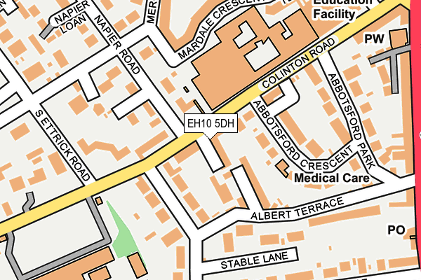 EH10 5DH map - OS OpenMap – Local (Ordnance Survey)