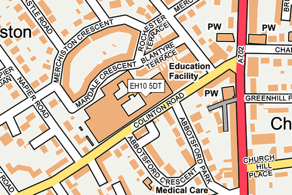 EH10 5DT map - OS OpenMap – Local (Ordnance Survey)