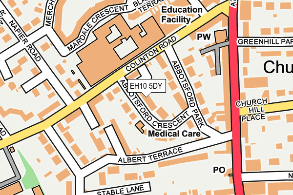 EH10 5DY map - OS OpenMap – Local (Ordnance Survey)