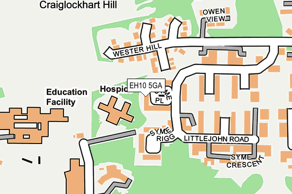 EH10 5GA map - OS OpenMap – Local (Ordnance Survey)