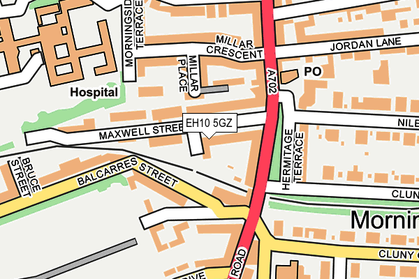 EH10 5GZ map - OS OpenMap – Local (Ordnance Survey)
