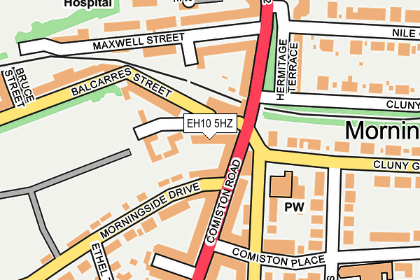 EH10 5HZ map - OS OpenMap – Local (Ordnance Survey)