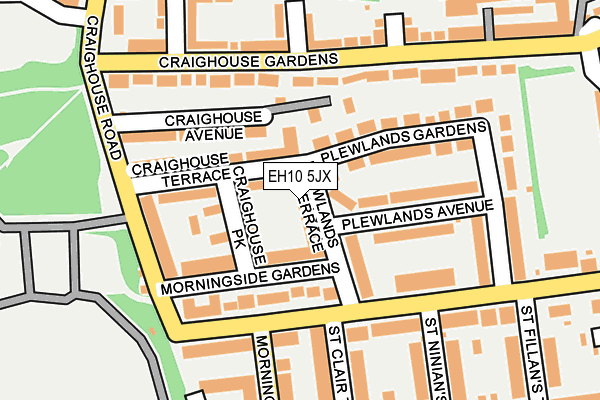 EH10 5JX map - OS OpenMap – Local (Ordnance Survey)