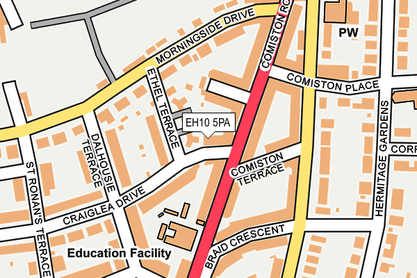 EH10 5PA map - OS OpenMap – Local (Ordnance Survey)