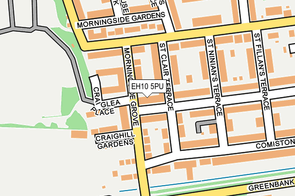 EH10 5PU map - OS OpenMap – Local (Ordnance Survey)