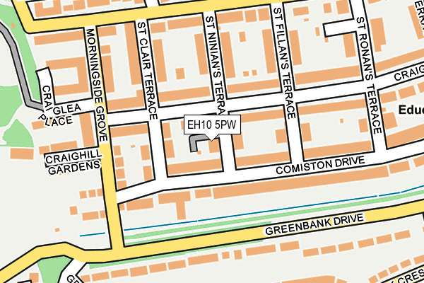 EH10 5PW map - OS OpenMap – Local (Ordnance Survey)