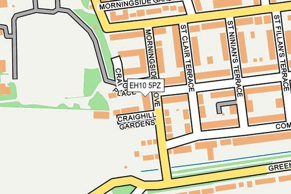 EH10 5PZ map - OS OpenMap – Local (Ordnance Survey)