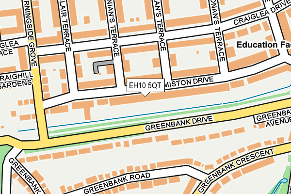 EH10 5QT map - OS OpenMap – Local (Ordnance Survey)