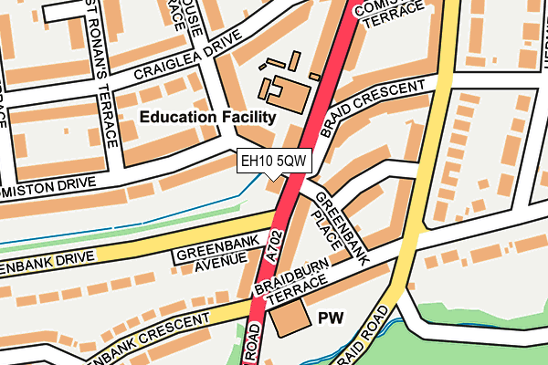 EH10 5QW map - OS OpenMap – Local (Ordnance Survey)