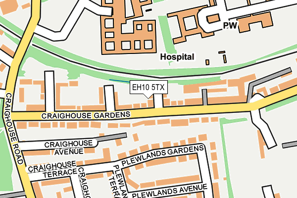 EH10 5TX map - OS OpenMap – Local (Ordnance Survey)