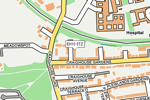 EH10 5TZ map - OS OpenMap – Local (Ordnance Survey)