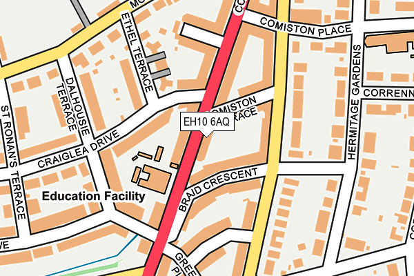 EH10 6AQ map - OS OpenMap – Local (Ordnance Survey)