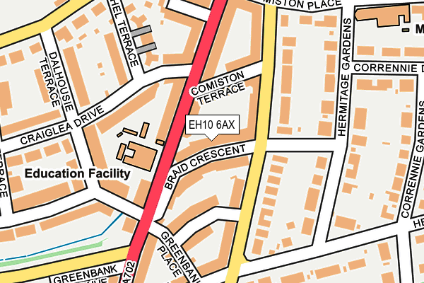 EH10 6AX map - OS OpenMap – Local (Ordnance Survey)