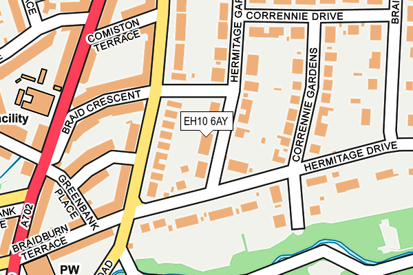 EH10 6AY map - OS OpenMap – Local (Ordnance Survey)