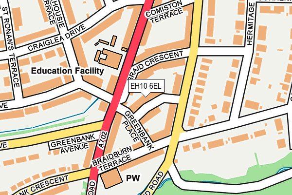 EH10 6EL map - OS OpenMap – Local (Ordnance Survey)