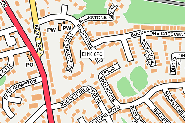 EH10 6PQ map - OS OpenMap – Local (Ordnance Survey)