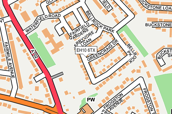EH10 6TX map - OS OpenMap – Local (Ordnance Survey)
