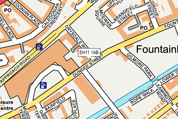 EH11 1AB map - OS OpenMap – Local (Ordnance Survey)