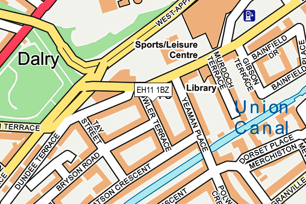 EH11 1BZ map - OS OpenMap – Local (Ordnance Survey)
