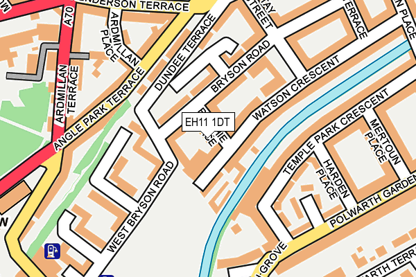 EH11 1DT map - OS OpenMap – Local (Ordnance Survey)