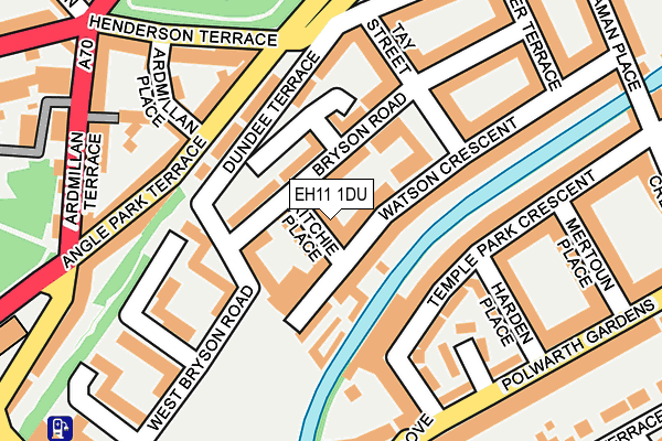 EH11 1DU map - OS OpenMap – Local (Ordnance Survey)