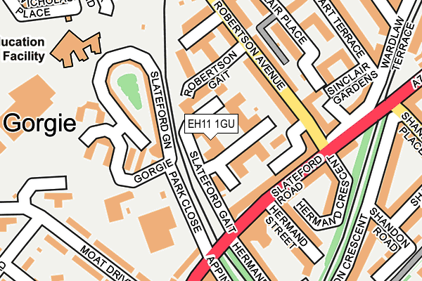 EH11 1GU map - OS OpenMap – Local (Ordnance Survey)