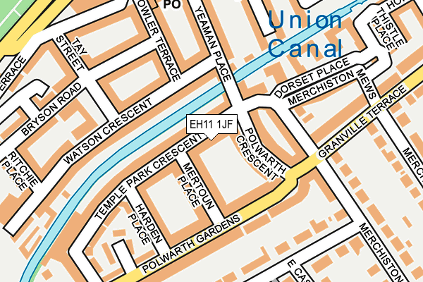 EH11 1JF map - OS OpenMap – Local (Ordnance Survey)