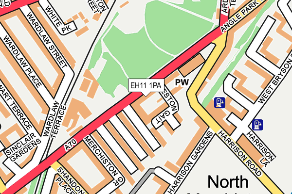 EH11 1PA map - OS OpenMap – Local (Ordnance Survey)