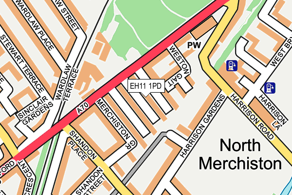 EH11 1PD map - OS OpenMap – Local (Ordnance Survey)