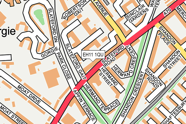 EH11 1QU map - OS OpenMap – Local (Ordnance Survey)