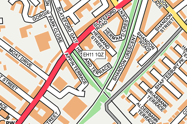 EH11 1QZ map - OS OpenMap – Local (Ordnance Survey)