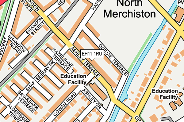 EH11 1RU map - OS OpenMap – Local (Ordnance Survey)