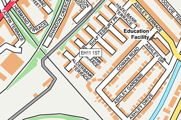 EH11 1ST map - OS OpenMap – Local (Ordnance Survey)