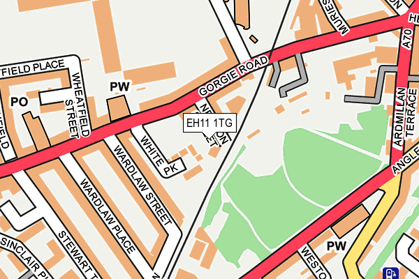 EH11 1TG map - OS OpenMap – Local (Ordnance Survey)