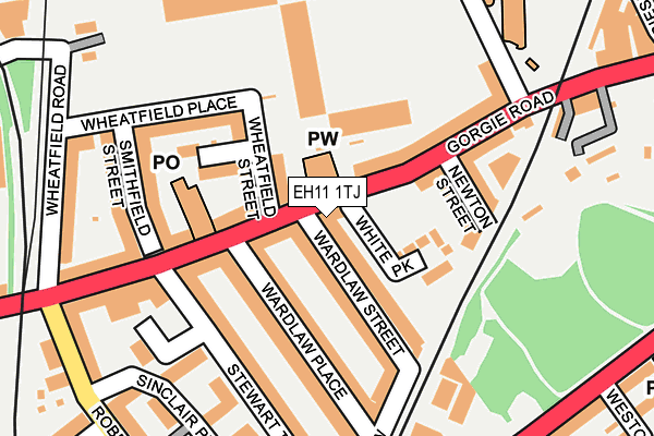 EH11 1TJ map - OS OpenMap – Local (Ordnance Survey)