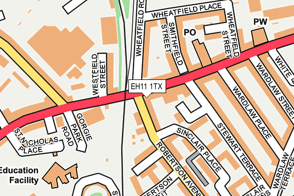 EH11 1TX map - OS OpenMap – Local (Ordnance Survey)
