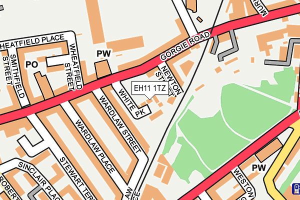 EH11 1TZ map - OS OpenMap – Local (Ordnance Survey)