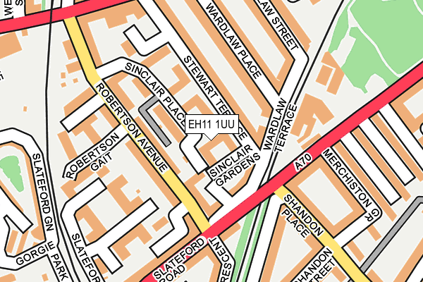 EH11 1UU map - OS OpenMap – Local (Ordnance Survey)