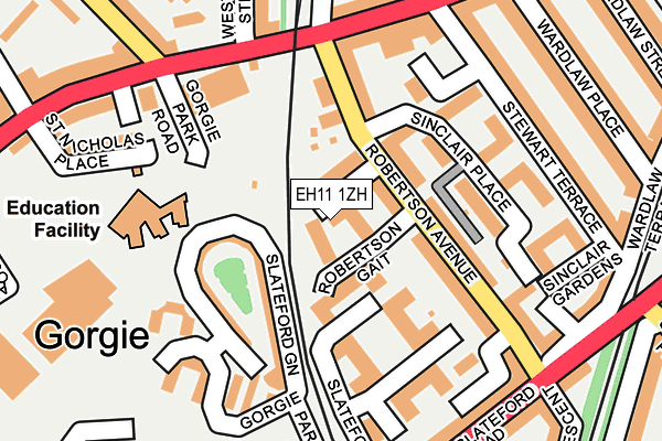 EH11 1ZH map - OS OpenMap – Local (Ordnance Survey)