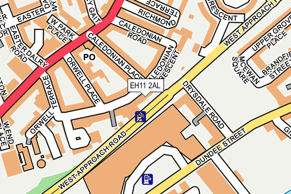 EH11 2AL map - OS OpenMap – Local (Ordnance Survey)